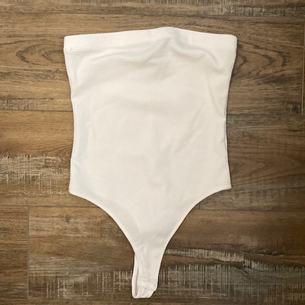 Forever 21 White Stretch Body Suit